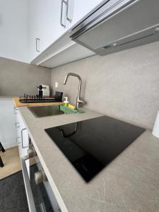 a kitchen with a sink and a counter top at Studio le Capricorne 22 in Martigny-Ville