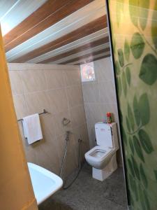 a bathroom with a toilet and a sink at City Breeze Residence in Kandy +41 photos