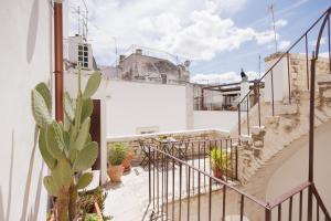 a view of the stairs of a house with a cactus at Accogliente Dimora in Putignano