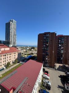 an aerial view of a city with tall buildings at Apartment old Batumi in Batumi