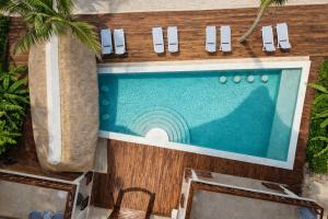 an overhead view of a swimming pool at Casa Rodi Zanzibar in Jambiani