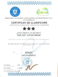 a permit issued by the romanian department of antiquated antiquated antiquities at KM Art Apartman in Sfântu-Gheorghe