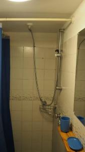 a shower in a bathroom with a sink and a mirror at Casa Pina in Como +14 photos