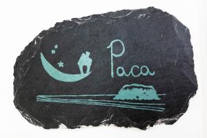 a drawing of a sign with the name of azona at El Sueño, Paca in Barres