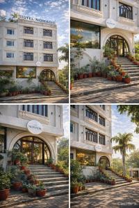 four different pictures of a hotel at Hotel Nomadic in Udaipur