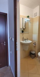 a bathroom with a sink and a toilet at Vila Mihnevi in Chernomorets +32 photos