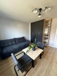 a living room with a couch and a table at Apartament rodzinny in Łańcut