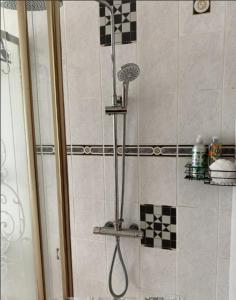 a shower with a shower head in a bathroom at Room Stay 3 in Ballinhassig