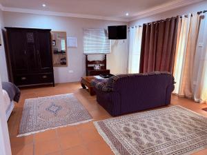 a living room with a couch and a tv at Pringle Studio in Benoni