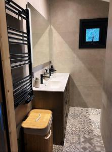 a bathroom with a sink and a toilet at Het Blij Hen in Oudenbosch +42 photos