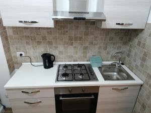 a kitchen with a stove and a sink at Domus Cesare in Rome +6 photos