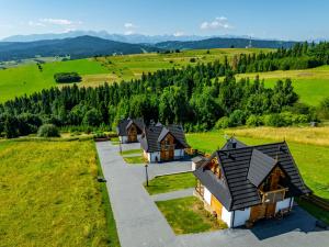 an overhead view of a group of houses in a field at Osada Dursztyn- Przystanek Podhale in Białka Tatrzańska +29 photos