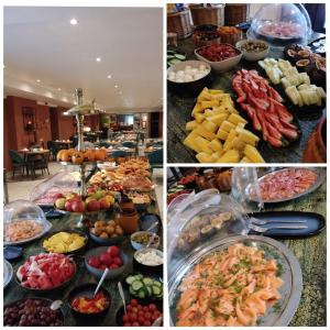 a collage of pictures of a buffet of food at Acropolis - Luxury Appartments I Hotelservice and parking in Middelkerke