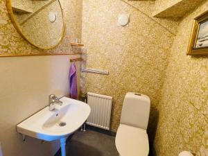 a bathroom with a sink and a toilet and a mirror at 8 person holiday home in Moheda-By Traum in Moheda +27 photos