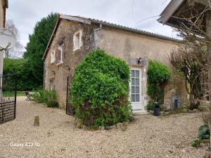 a brick house with a large bush in front of it at Domaine de charme pour groupes et evenement in Chillac