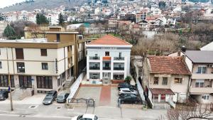 an aerial view of a city with buildings and cars at Villa Bojcic in Mostar