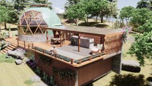 a rendering of a house with a gazebo at Domo Geodesico de Luxo Astrum Vallis in Rio de Contas