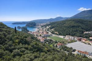 an aerial view of a small town in the hills at Saint Helen Villas in Parga