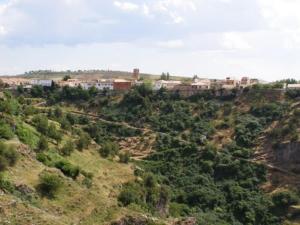 uma cidade no topo de uma colina com árvores em Marqueño Turismo Rural em Vianos