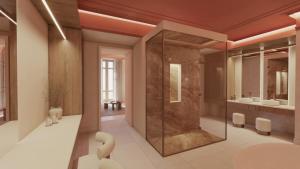a bathroom with a walk in shower and a sink at Fahana Triana 54 Adults Only in Las Palmas de Gran Canaria +21 photos