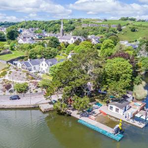 an aerial view of a house on the water at Ocean View in Rosscarbery