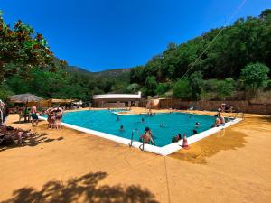 a group of people in a swimming pool at Càmping Parc Gualba in gualba de Dalt
