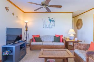 a living room with a couch and a tv at 7504 - Sunrise-Sunset in Avon