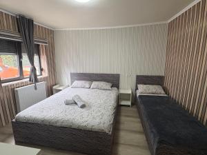 a bedroom with two beds in a room at My house in Constanţa