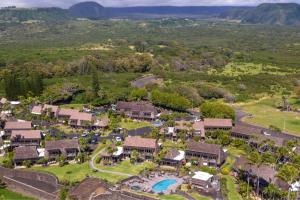 an aerial view of a house with a pool at 57 Beautiful Remodeled Studio in Pahala
