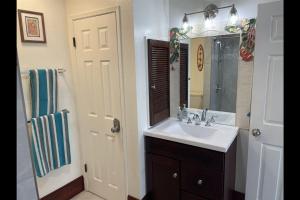 a bathroom with a sink and a mirror at Unit 05 Well Maintained Studio in Pahala
