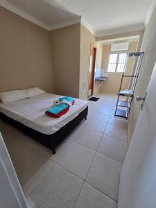a bedroom with a bed with a ladder in it at Hostel Araguaia in Goiânia