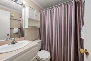 a bathroom with a sink and a toilet at Snowshoe Ski-InSki-Out Steps to Ballhooter Lift Mountain Lodge Condo in Snowshoe