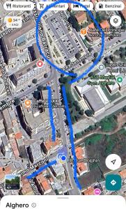 a map of the intersection of a freeway at Blue Dolphin Guest House in Alghero