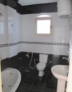 a bathroom with a toilet and a sink at Nile Paradise Apartments in Luxor