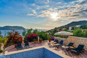 a swimming pool in a villa with a view at TEKCE Villa Mae N3 in Yeniköy