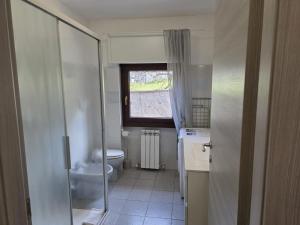 a small bathroom with a toilet and a window at Zenzero Comfort Apartment in Bellagio +19 photos