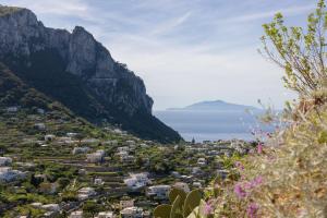 a view of a town in the mountains at La Gloriette in Capri