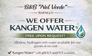 a flyer for kaveri water with a water drop at Nel verde in Rapallo +44 photos