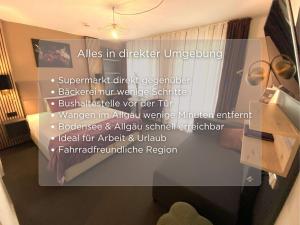 a sign on a wall in a room at Serviced Apartments, Selbst-Check-in in Amtzell