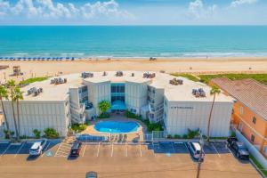 an aerial view of a hotel and the beach at La Internacional 313 in South Padre Island