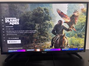a television screen with a picture of a man on a horse at Casa amplia in Ciudad Juárez