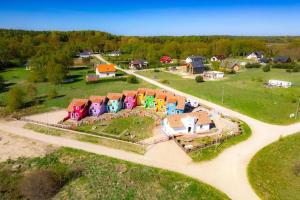 an aerial view of a house in a park at Mexican-themed holiday homes in Debina