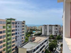 an aerial view of a city with buildings at Luxury Bruchi in Durrës