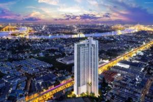 a view of a city at night with a tall building at Xim Condo in Bangkok 20 mins to Asiantique in Ban Tha Hin