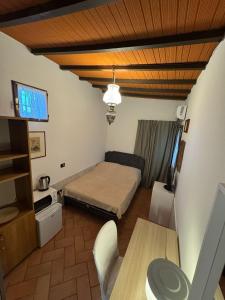 a small room with a bed and a table at Villa il Lauro in Pisa