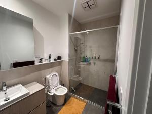 a bathroom with a toilet and a sink and a shower at The elite Home in Rockbank +57 photos