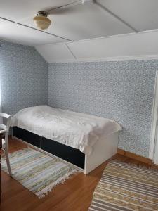 a bedroom with a bed in a room at Helt hus i lilla Vuotner in Arvidsjaur