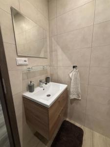 a bathroom with a sink and a mirror at ROYAL homes in Nesvady