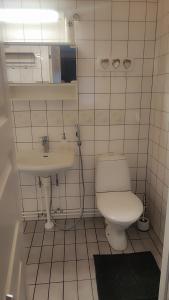 a bathroom with a toilet and a sink at Hartikkalan Apartments in Lappeenranta +21 photos
