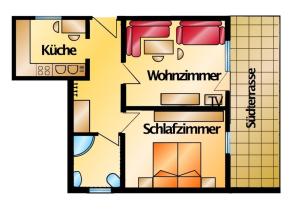 a floor plan of a house at Chalet Villa Josi Superior Appartement 11 in Leutasch